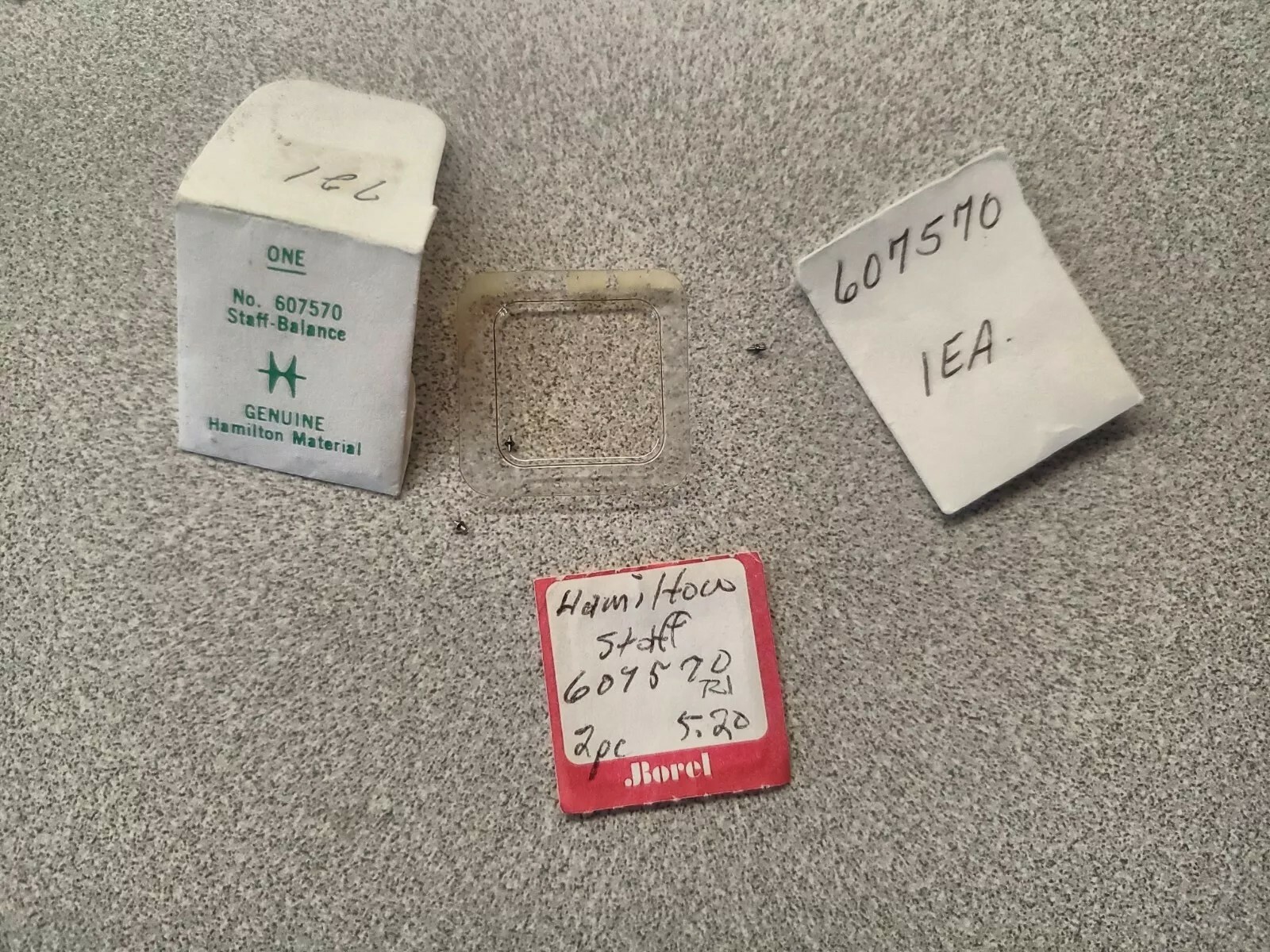 3 NOS Hamilton 21/0 Grade 721 Balance Staffs P/N 607570