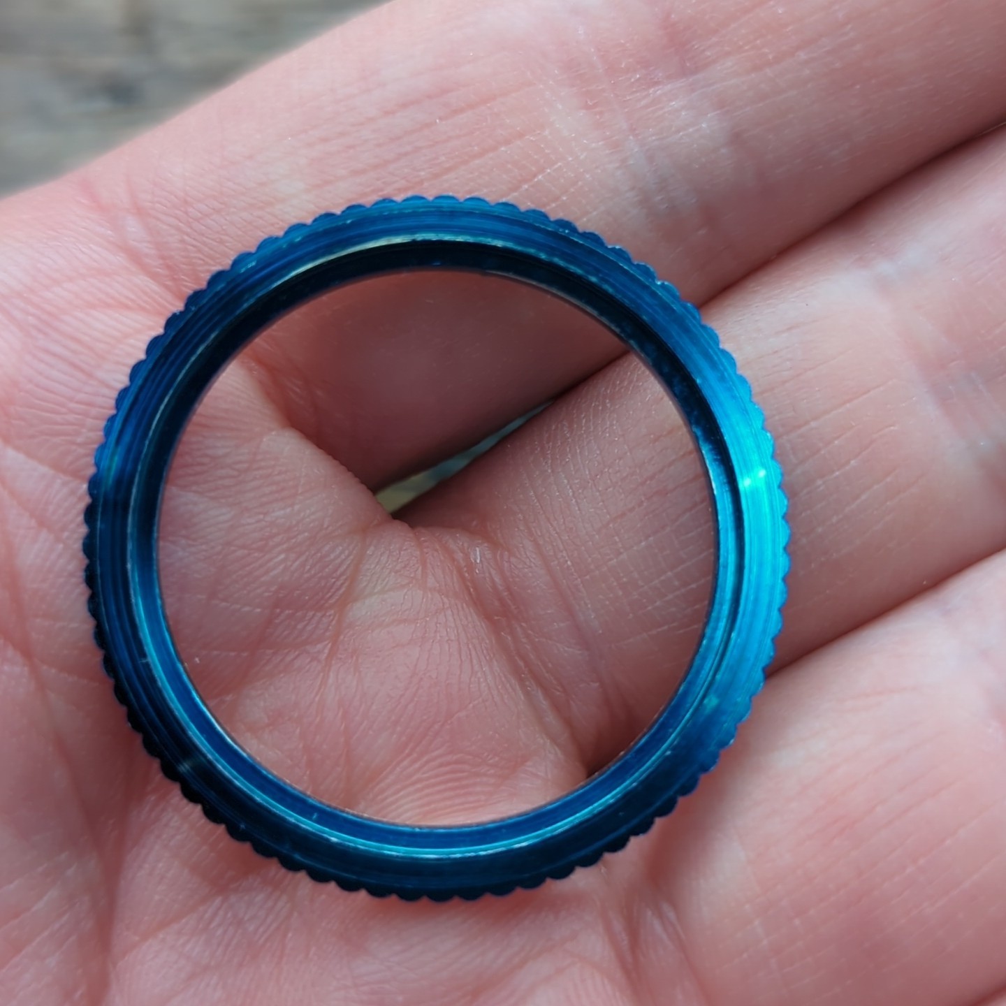 1960s Blue Skin Diver World Time Watch Bezel part NOS 35.6mm (I67)