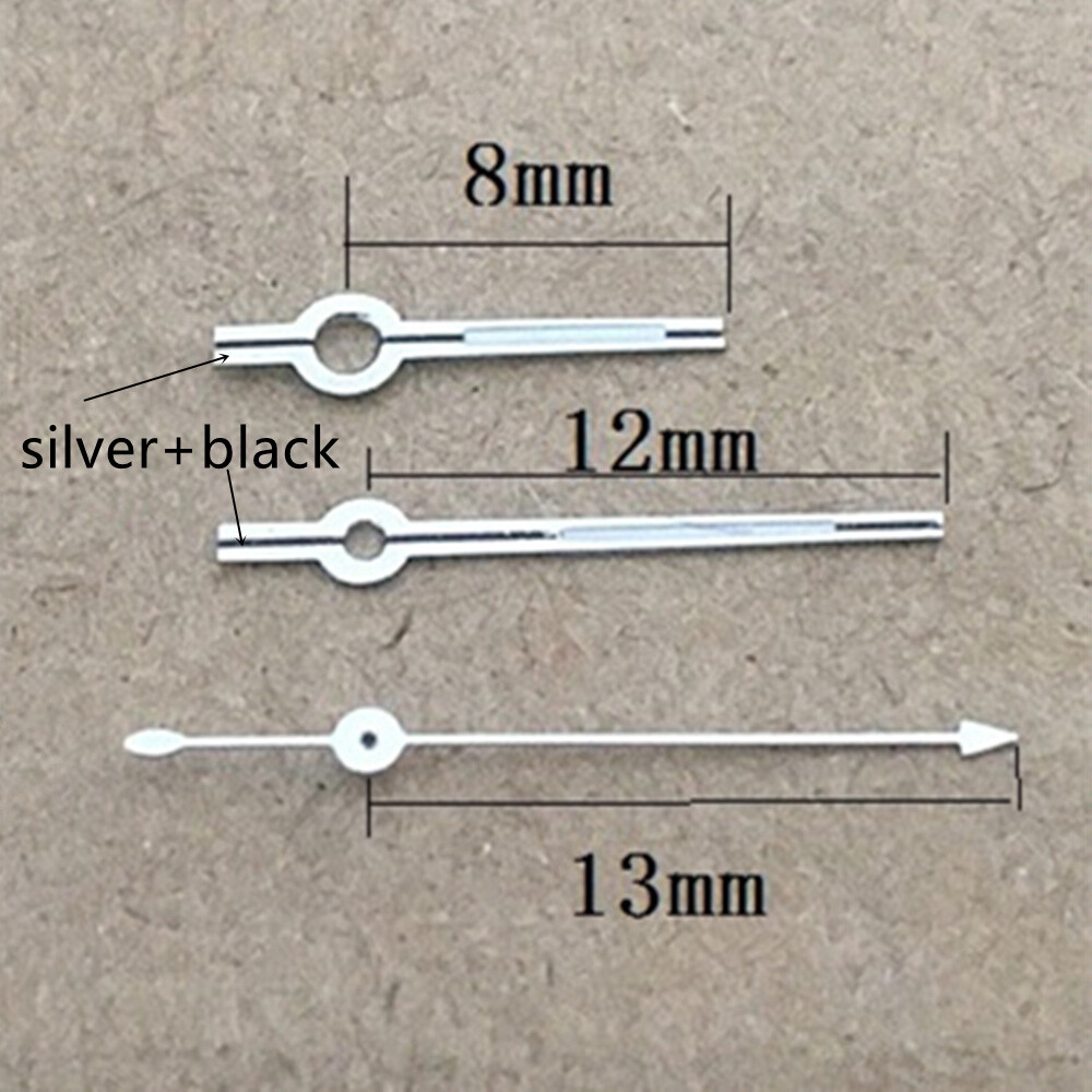 13mm Black+Silver Trim Watch Hands for Seagull ST6 Automatic Mechanical Movement