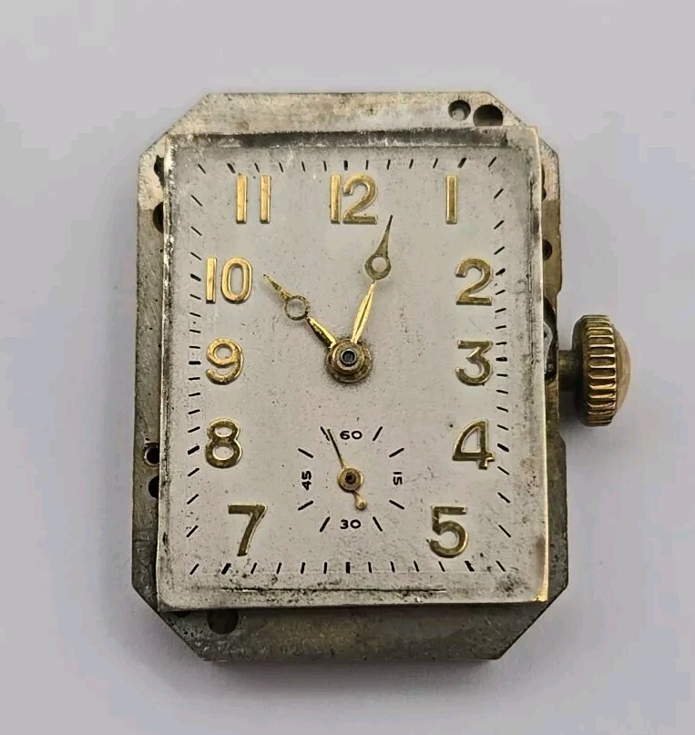 Rare Renown Vintage Mens Watch Movement For Repairs 21mm X 29mm