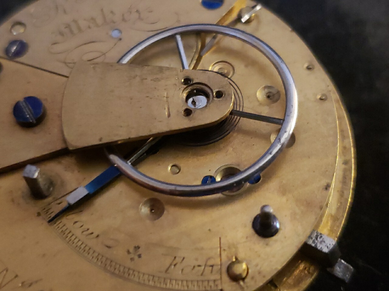 Fusee Pocket Watch Movement R. Wright Maker From Watchmakers Collection