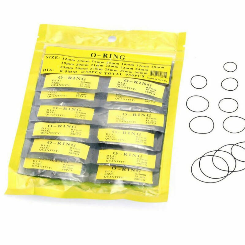 500Pack 31-40mm Rubber O-Ring Watch Back Cover Seal Gaskets Assortment 0.8mm DM