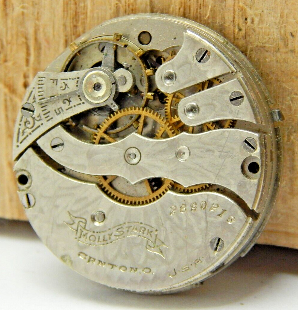 Vintage 1911 Hampden 7 jewel Molly Stark 3/0s lever set pocket watch movement
