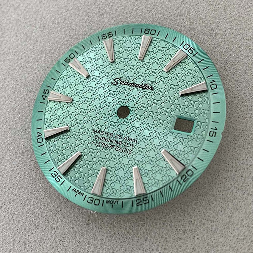 33.5MM Watch Dial Green Luminous Watch Parts for NH35/NH36 Movement