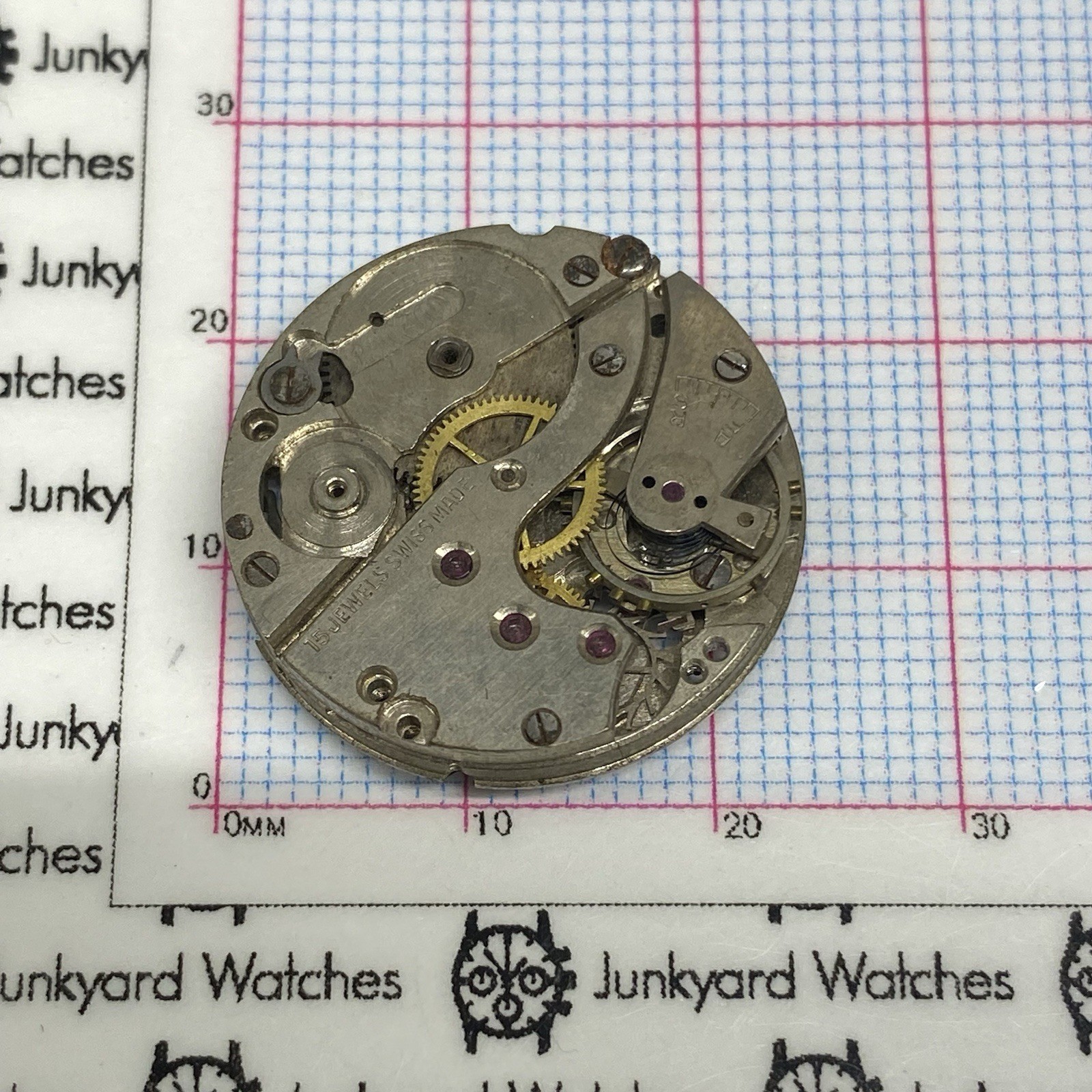 Vintage Arogno A 156 Watch Movement Repair Parts Spares 15 Jewels Swiss