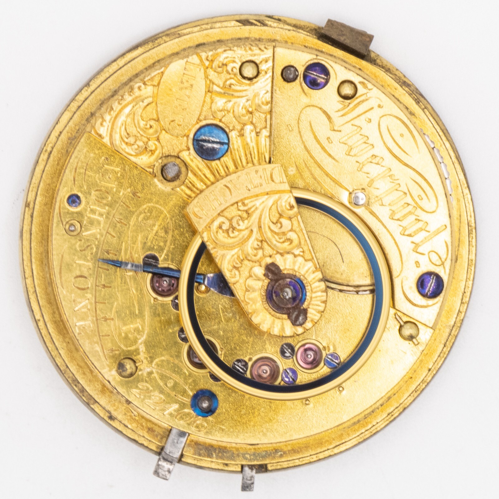 J. Johnstone 42.7 x 13.4 mm Key Wind / Set Fusee Antique Pocket Watch Movement