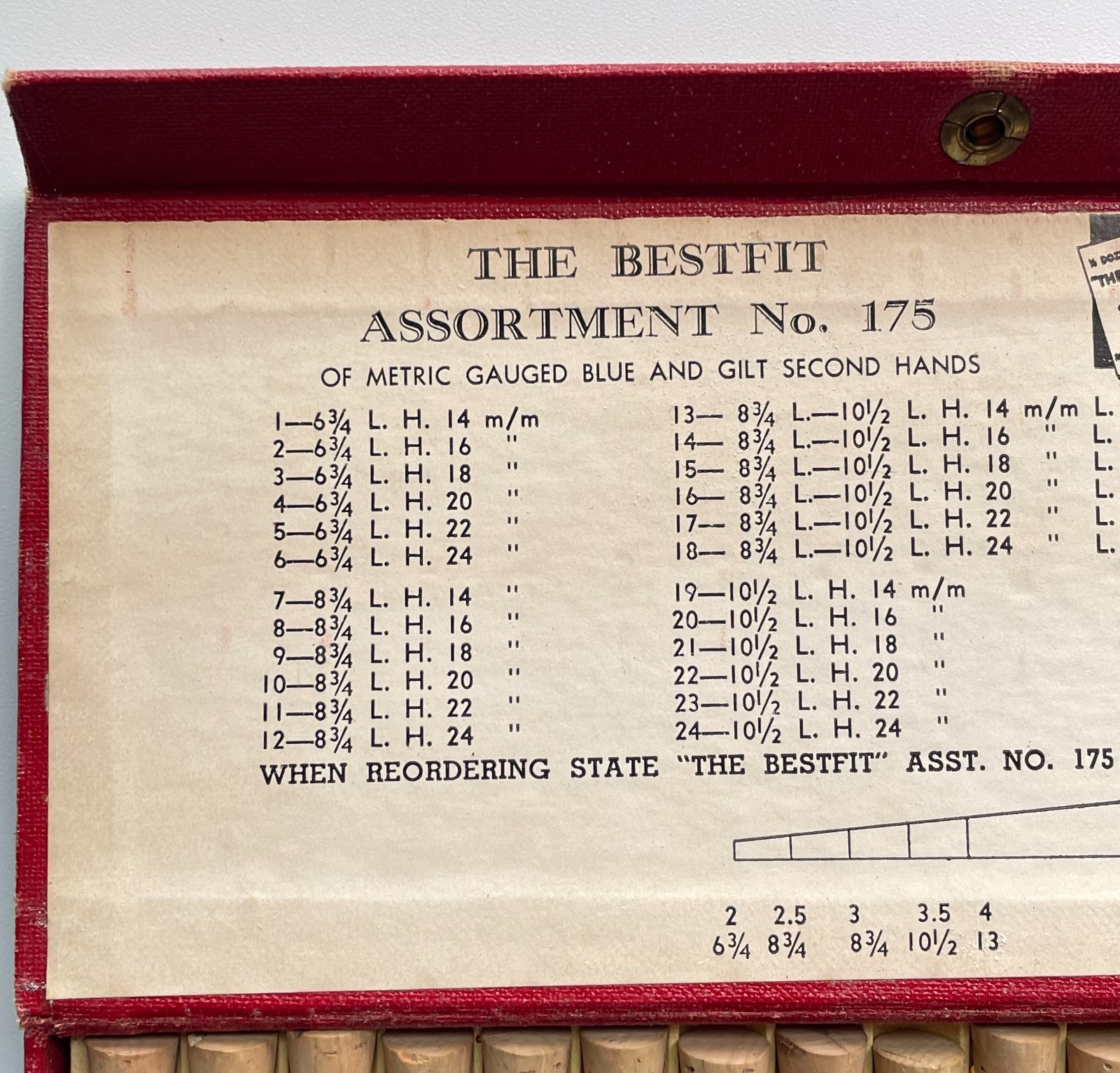 THE BESTFIT Watch Second Hand Assortment Kit 175 Metric Gauged Vintage Parts