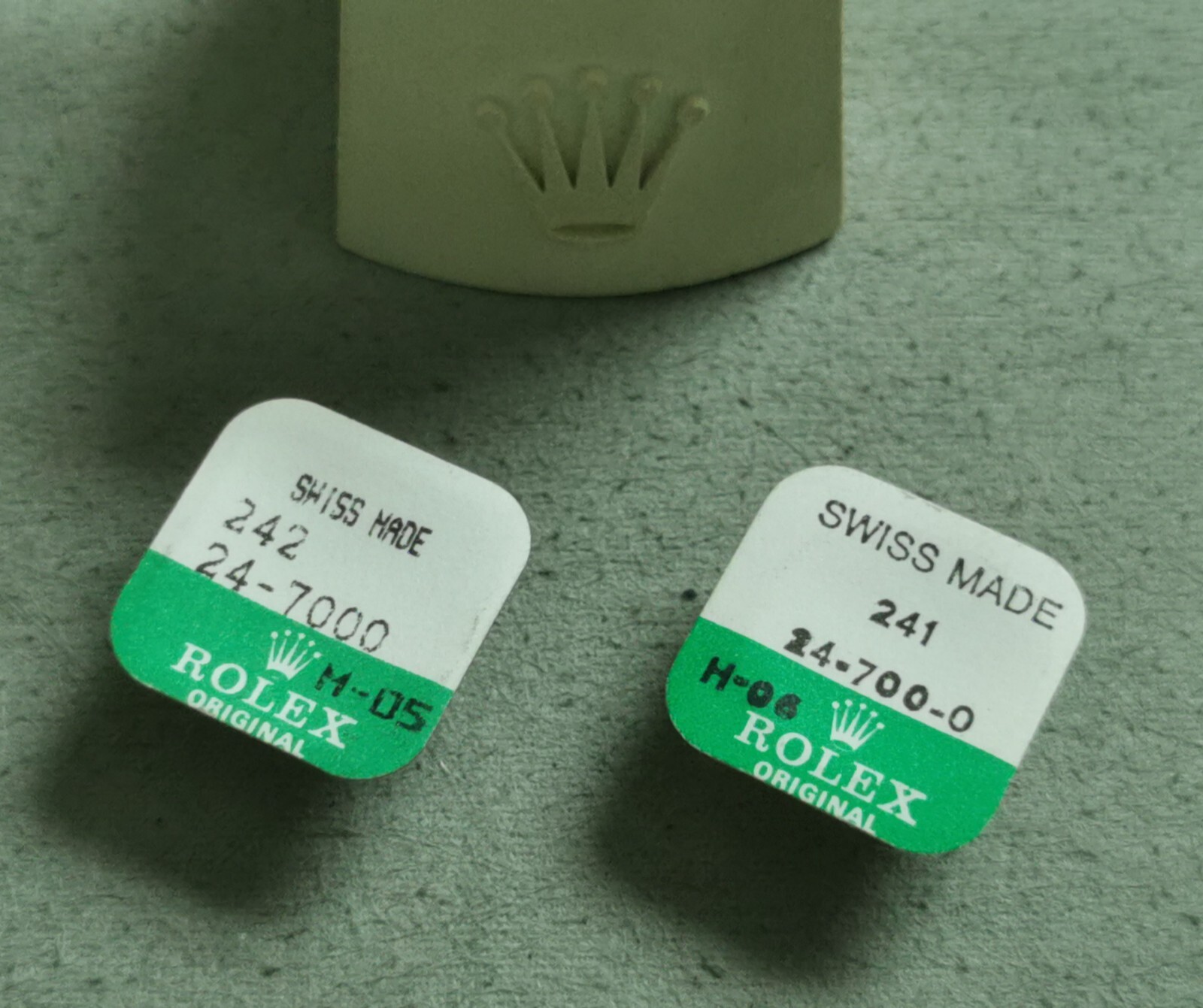 Rolex 241-24-700-0 H-06 crown and 242 24-7000 M-D5 tube steel Daytona 6263 6265