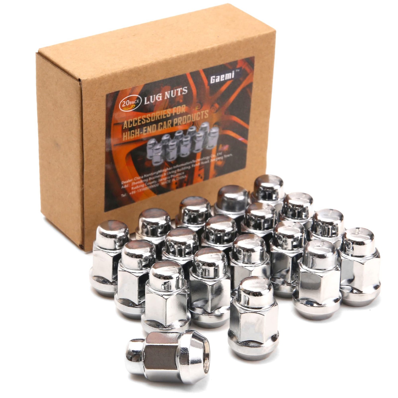Gaemi M14x2 Lug Nuts,20 PCS Chrome Closed End Bulge Acorn Wheel Lug Nut for A…