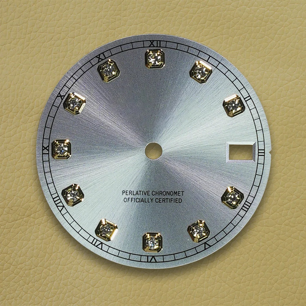 28.5Mm S Logo Dial NH35 Dial Sunray Diamond Fit NH35/NH36/4R/7S Movement Watch M