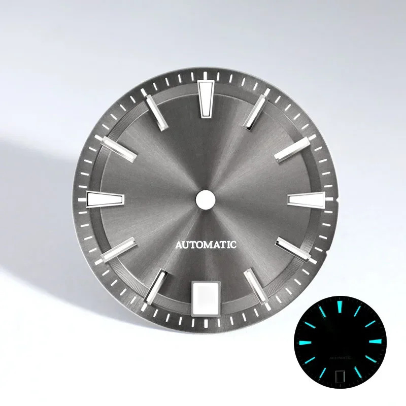 NH35 Sunburst 28.5mm Dial Blue Lume Fit NH35 Movement 6o’clock date
