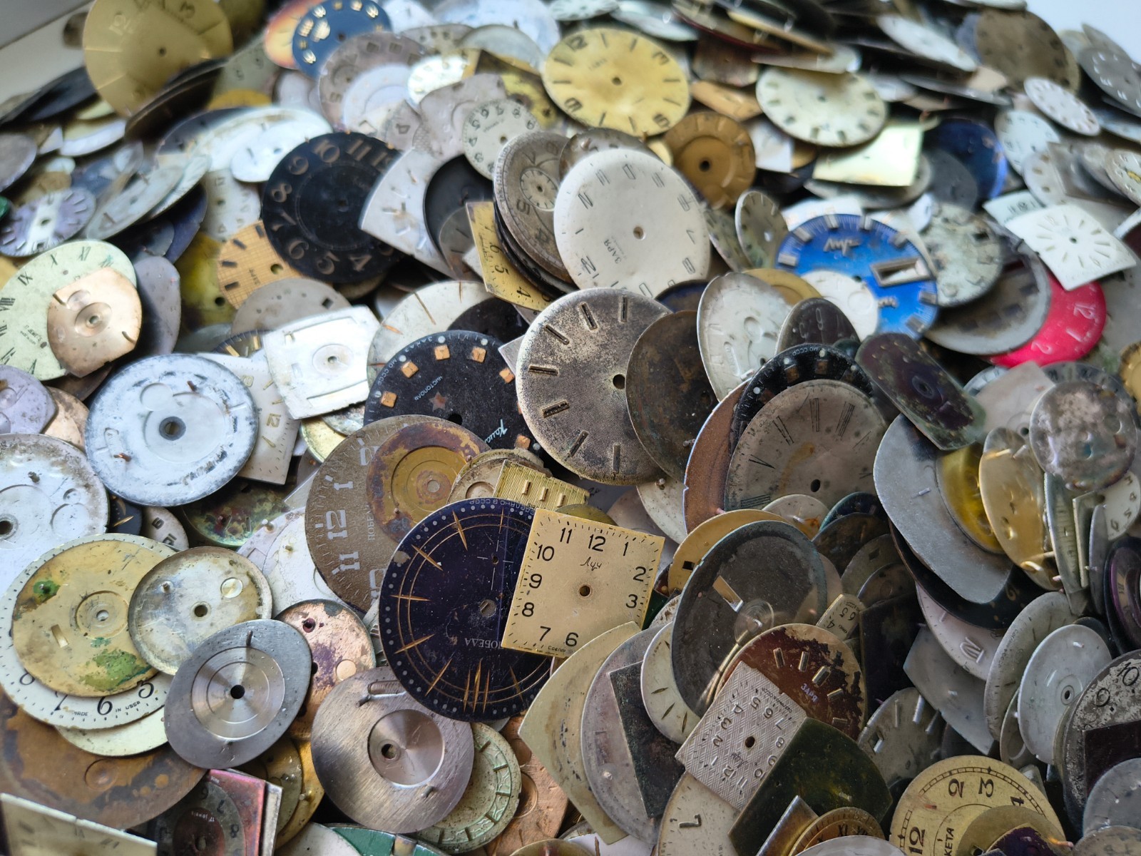 100pc Vintage Watch Dials Lot Mixed Men Women Steampunk Art Craft Repair Parts