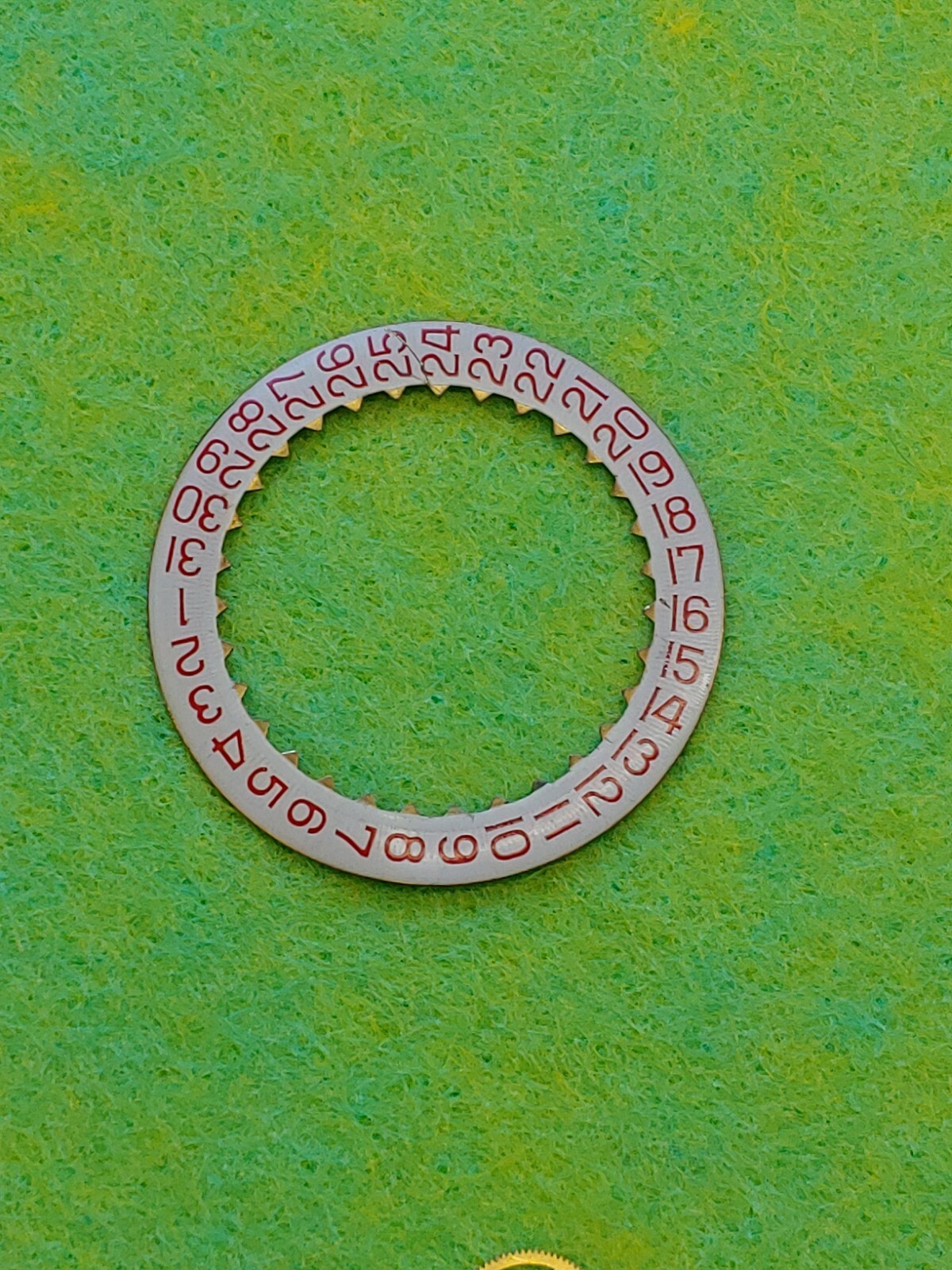 ETA 2824 Date Dial. Red on White. Very Good Condition. Some Faint Scratches 25