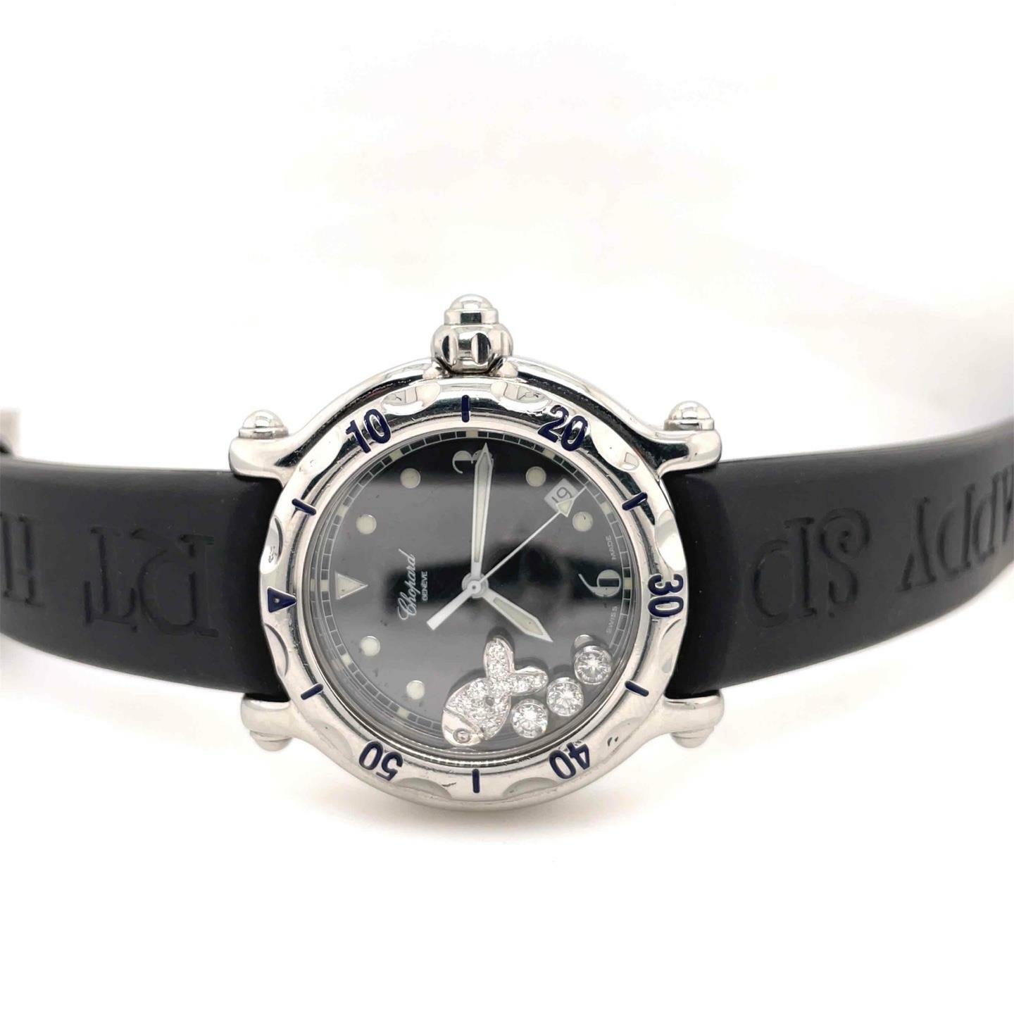 Chopard Happy Beach Quartz Diamond Fish Stainless Steel Black Dial 28/8347-8