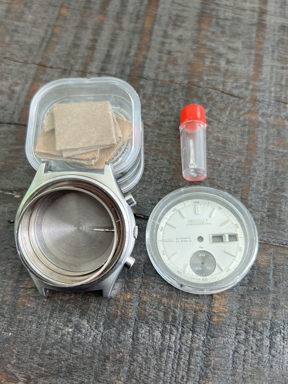 Seiko 7018-8000 Flyback One-Eyed Panda Parts for Repair Or Restoration