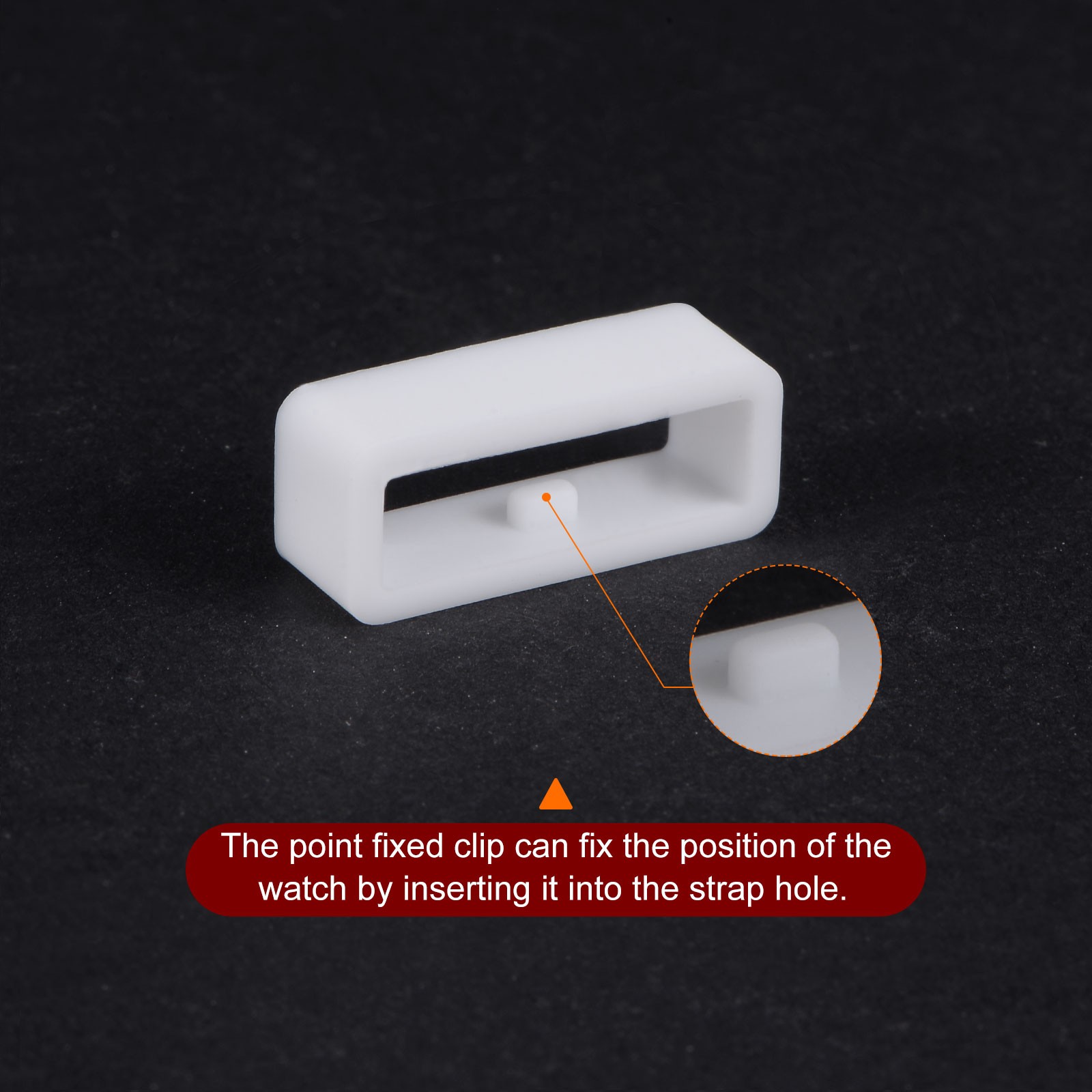 6pcs Watch Strap Loop Fastener Ring 16mm Rubber Watch Holder Keeper White