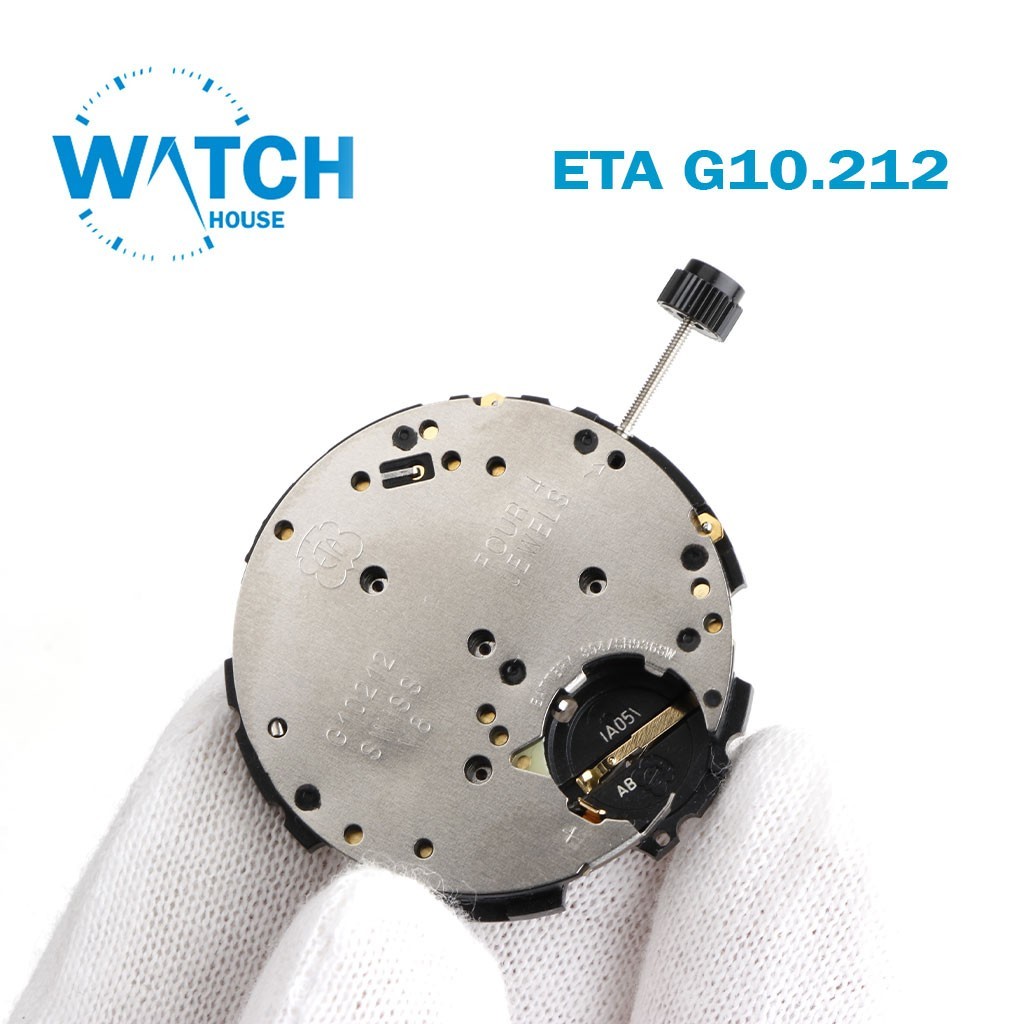 ETA G10.212 AB Swiss Movement-Chronograph-White Date Disk at 4 (Horizontal).