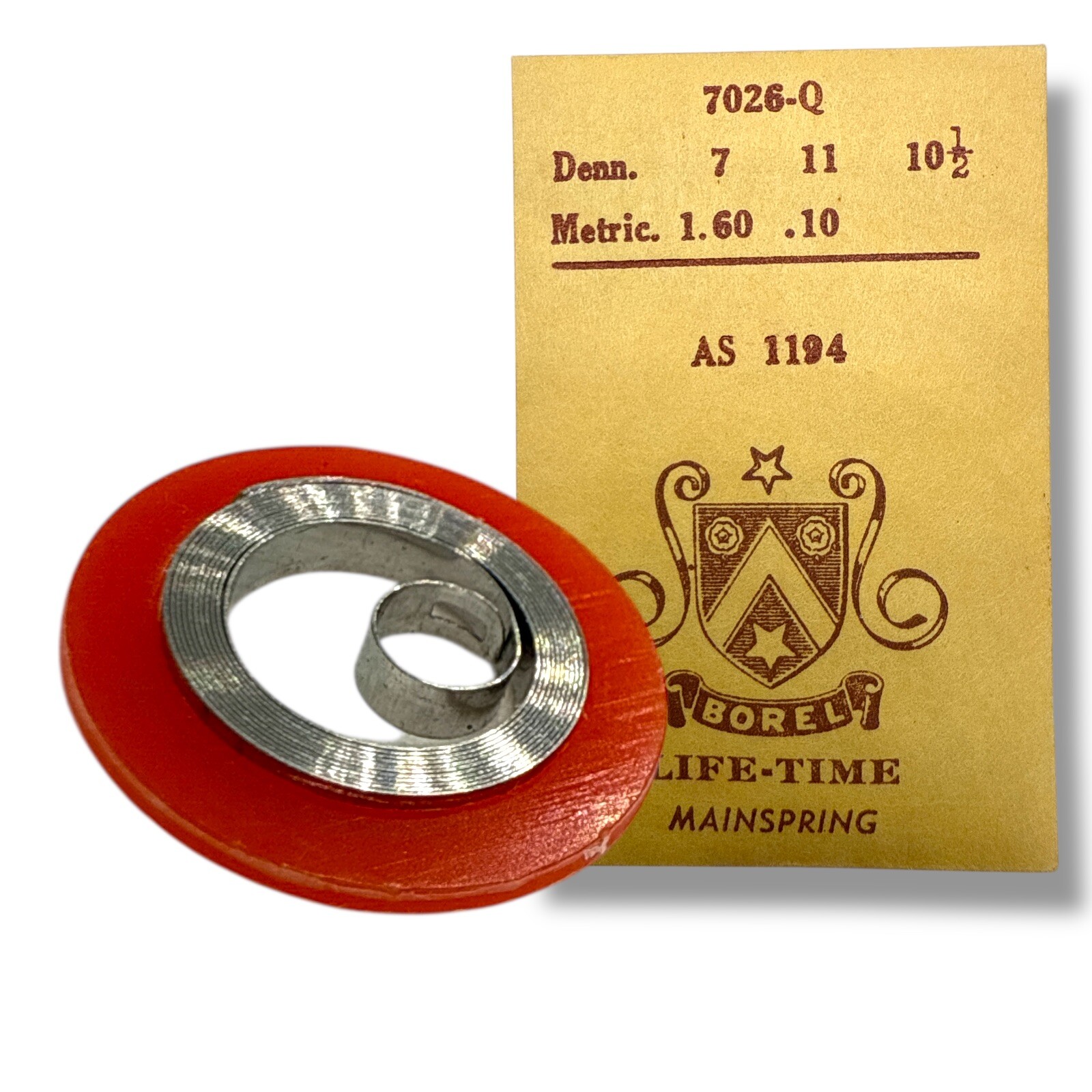AS 1194 Mainspring 7 x 11 x 10 1/2 Watch Part Alloy Borel 7026-Q NOS Read!
