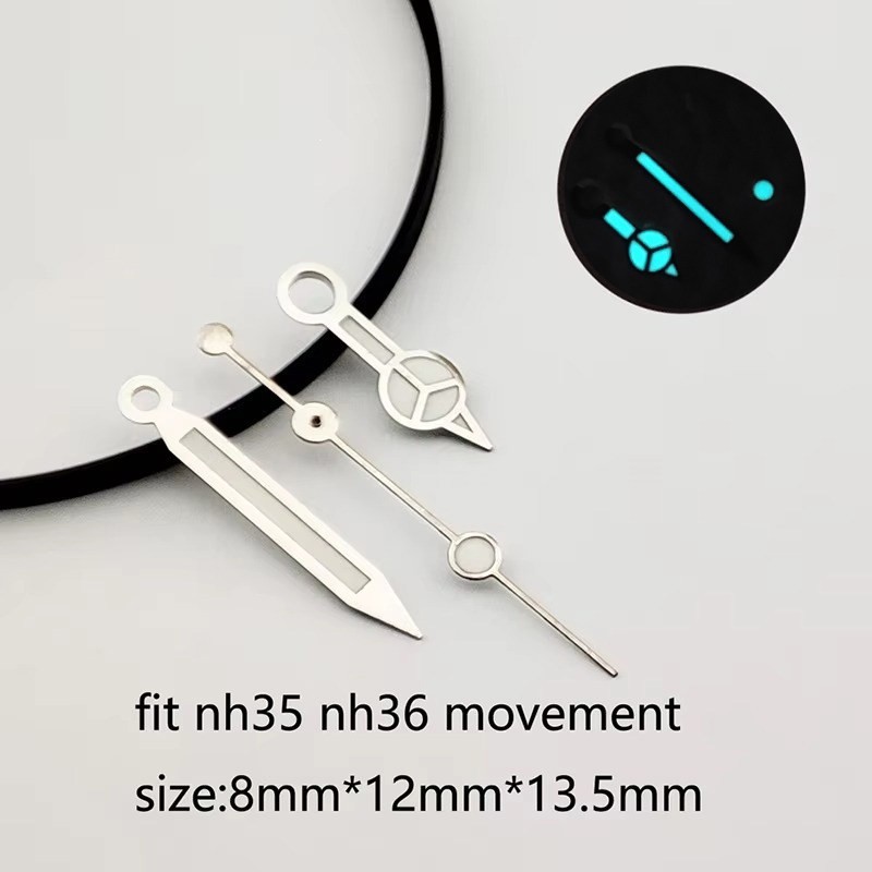 28.5mm SUB Watch Dial Ice Blue Luminous for NH35 NH36 Movement Watch Parts