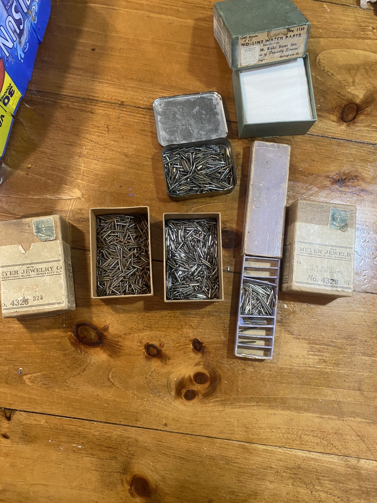 vintage watch parts lot Pins, Paper Links Stamps