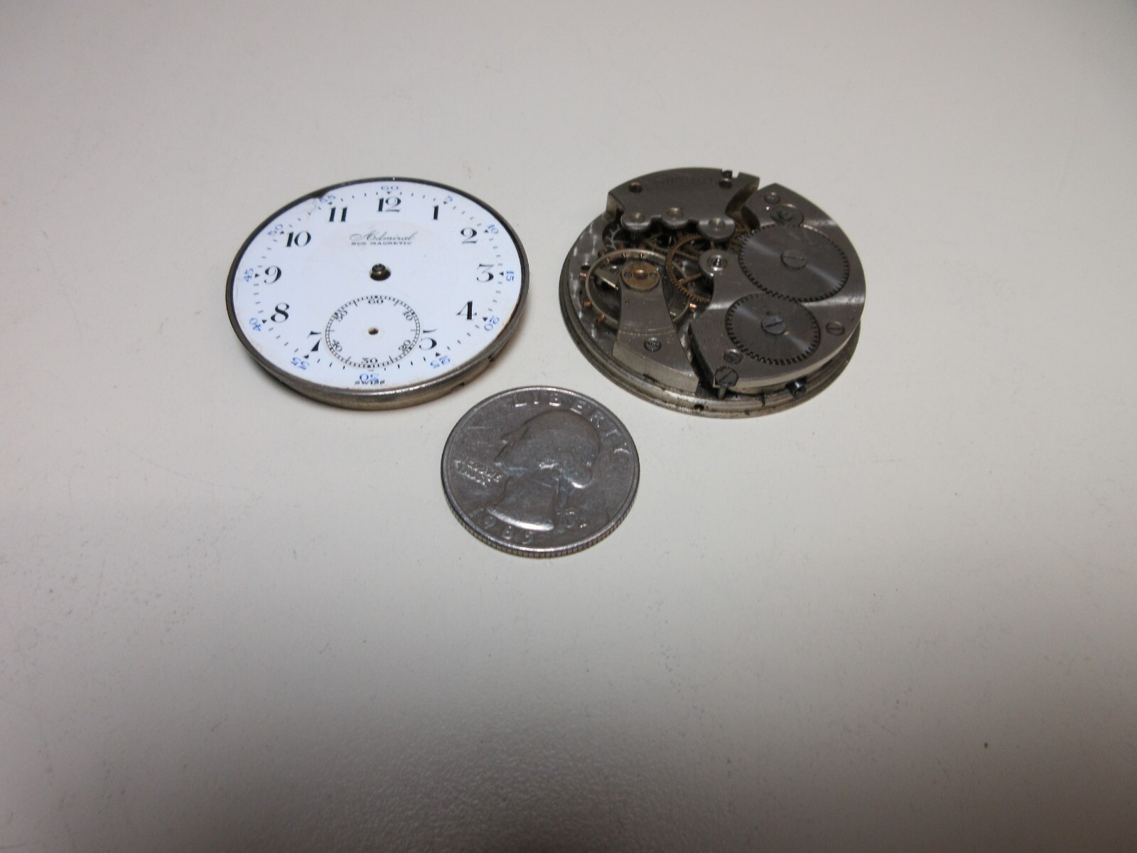 VINTAGE LOT ADMIRAL POCKET WATCH MOVEMENTS WATCHMAKER REPLACEMENT PARTS #32