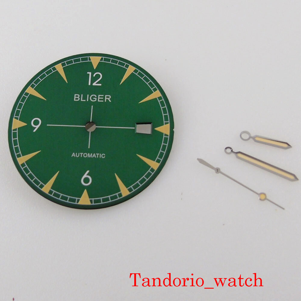 Watch Parts Replacement Bliger 33.5mm Luminous Watch Dial For NH35 Movement