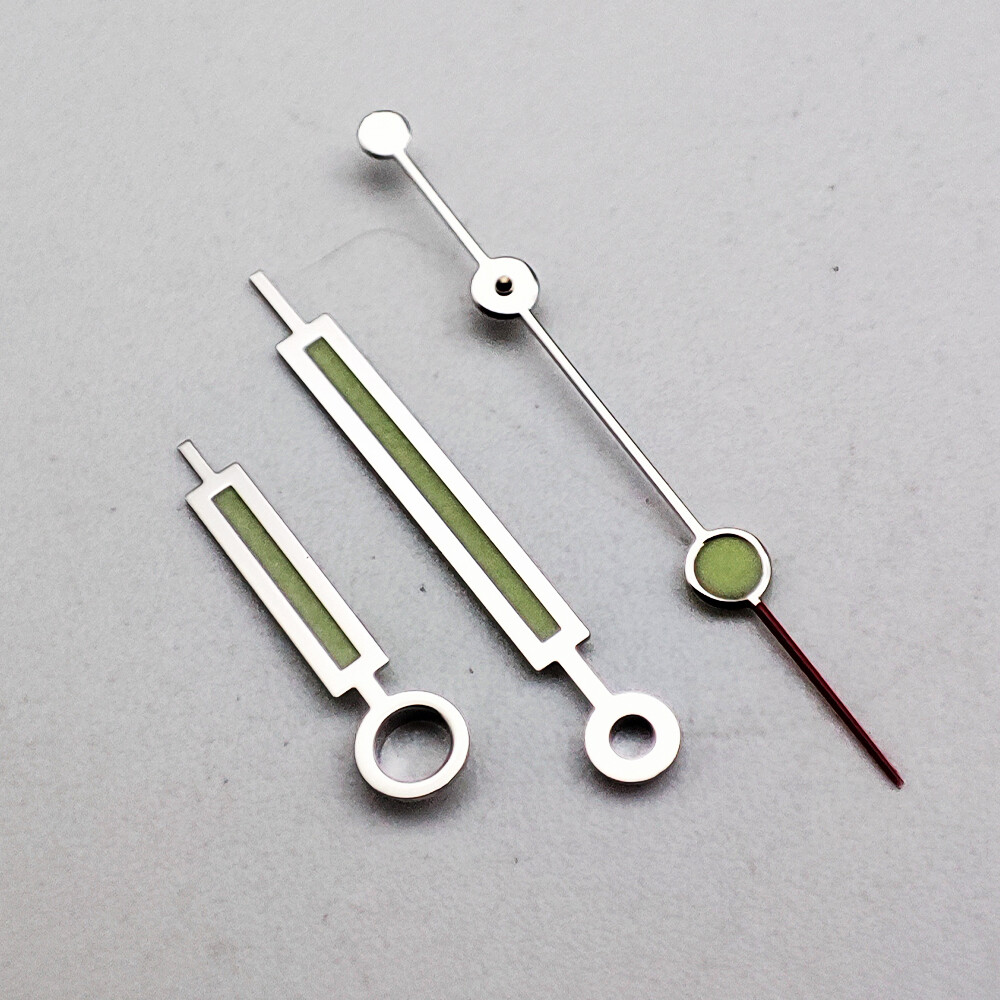 8.5*13*13MM Silver Trim Green Luminous Watch Hands For NH35A/NH36A Movement