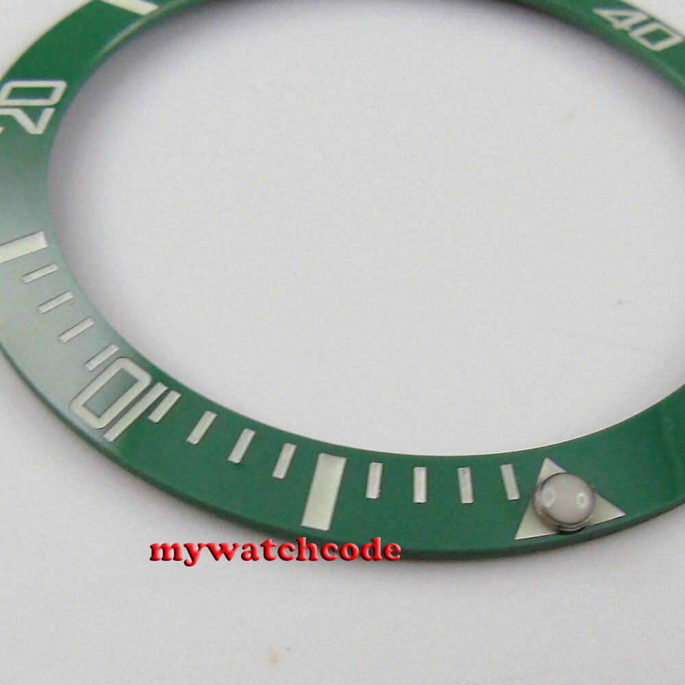 38mm black blue green luminous ceramic bezel insert fit for 40mm SUB mens watch