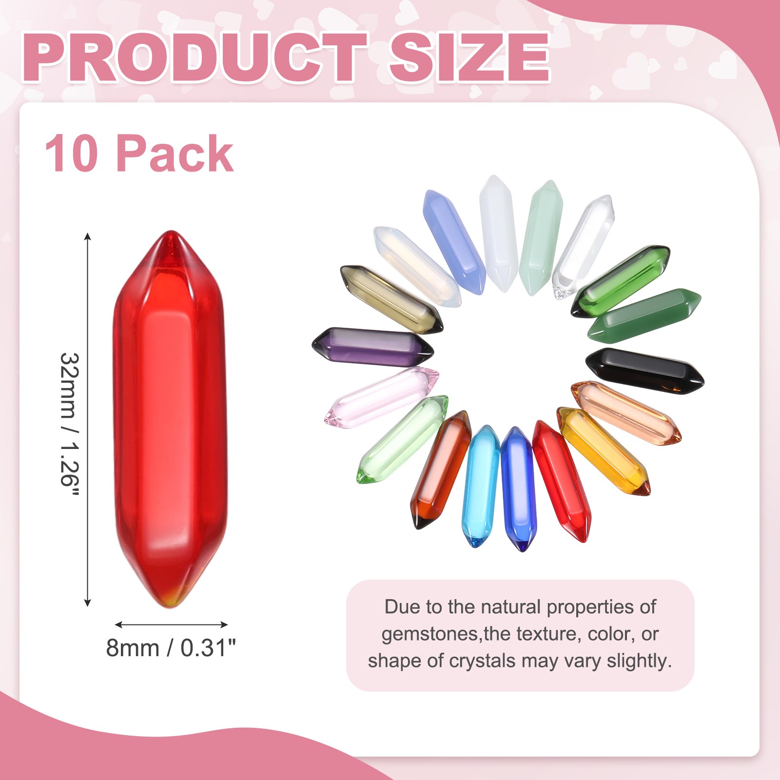 10 Pack Clear Red Agate Quartz Crystals, Polished Crystals Bulk