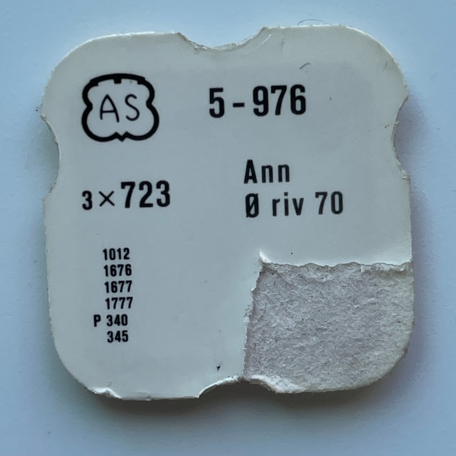 A. Schild AS 5-976 Watch Part For Calibers 1012, 1676, 1677, 1777, 340, 345 NOS