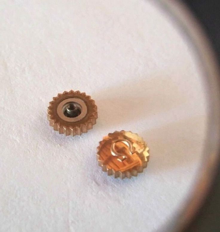 Omega Watch Parts, Crown, rose / pink gold, dress crown, 6mm tap 10