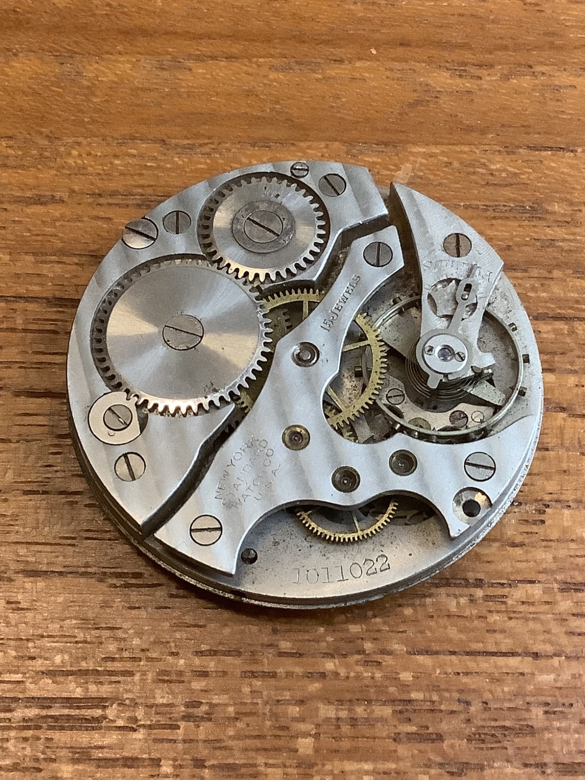 Vintage New York Standard Pocket Watch Movement Gr. 1553 Model K Size 16s Parts