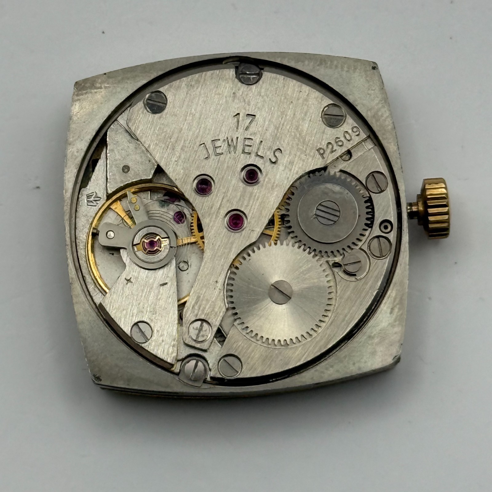 Poljot P2609 Watch Movement RARE Sekonda 17 Jewels Manual Wind For Parts 27.5mm