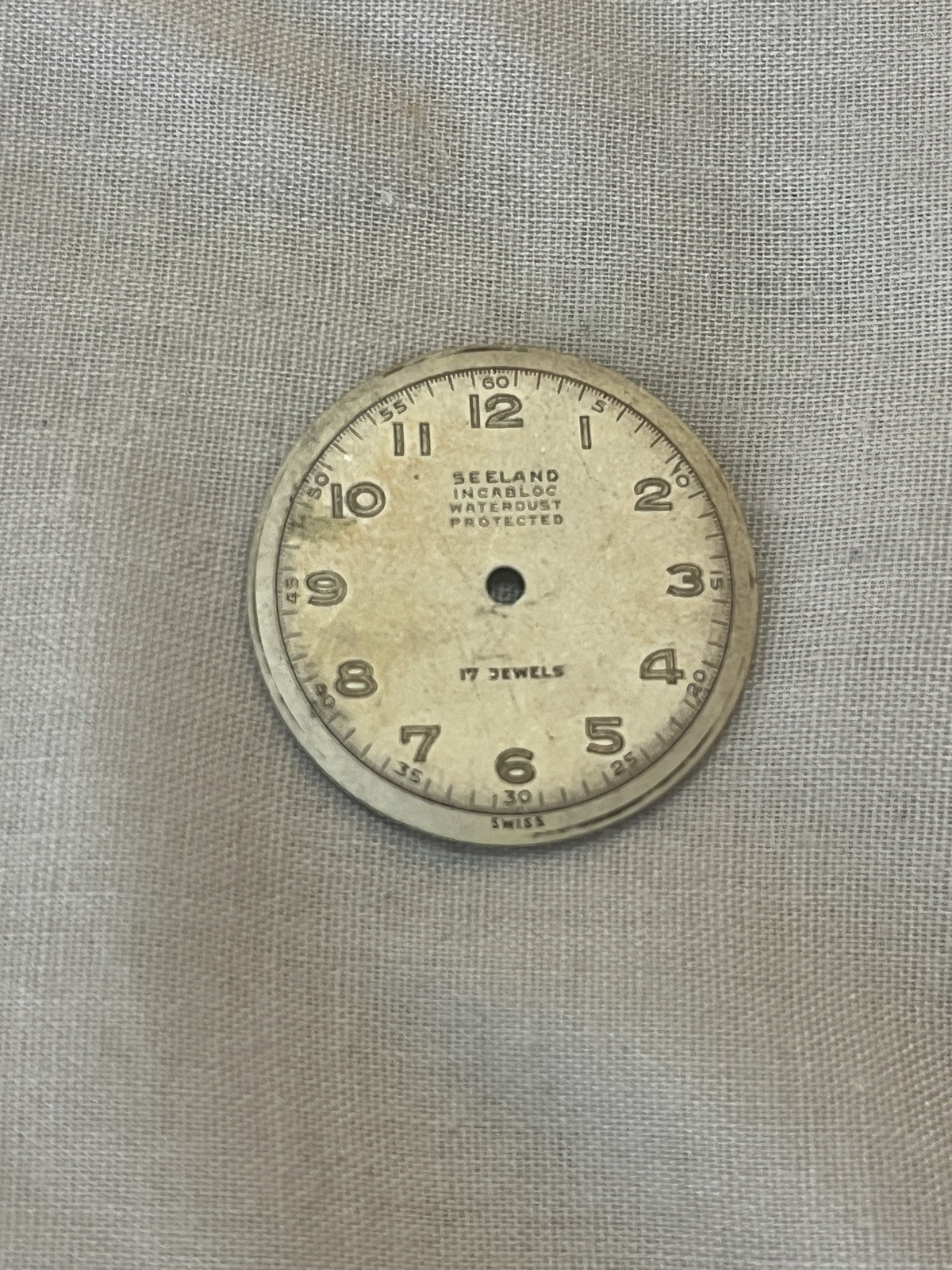 Vintage Seeland Wristwatch Dial for movement AS1187- 1194 w/2 Dial Feet