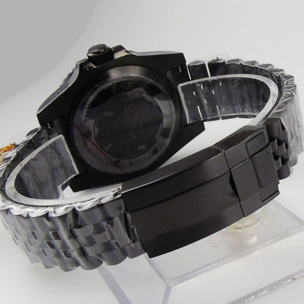 40mm Fit NH34 NH36A NH35A ETA2824 MIYOTA PT5000 Black Steel PVD Watch Case Part