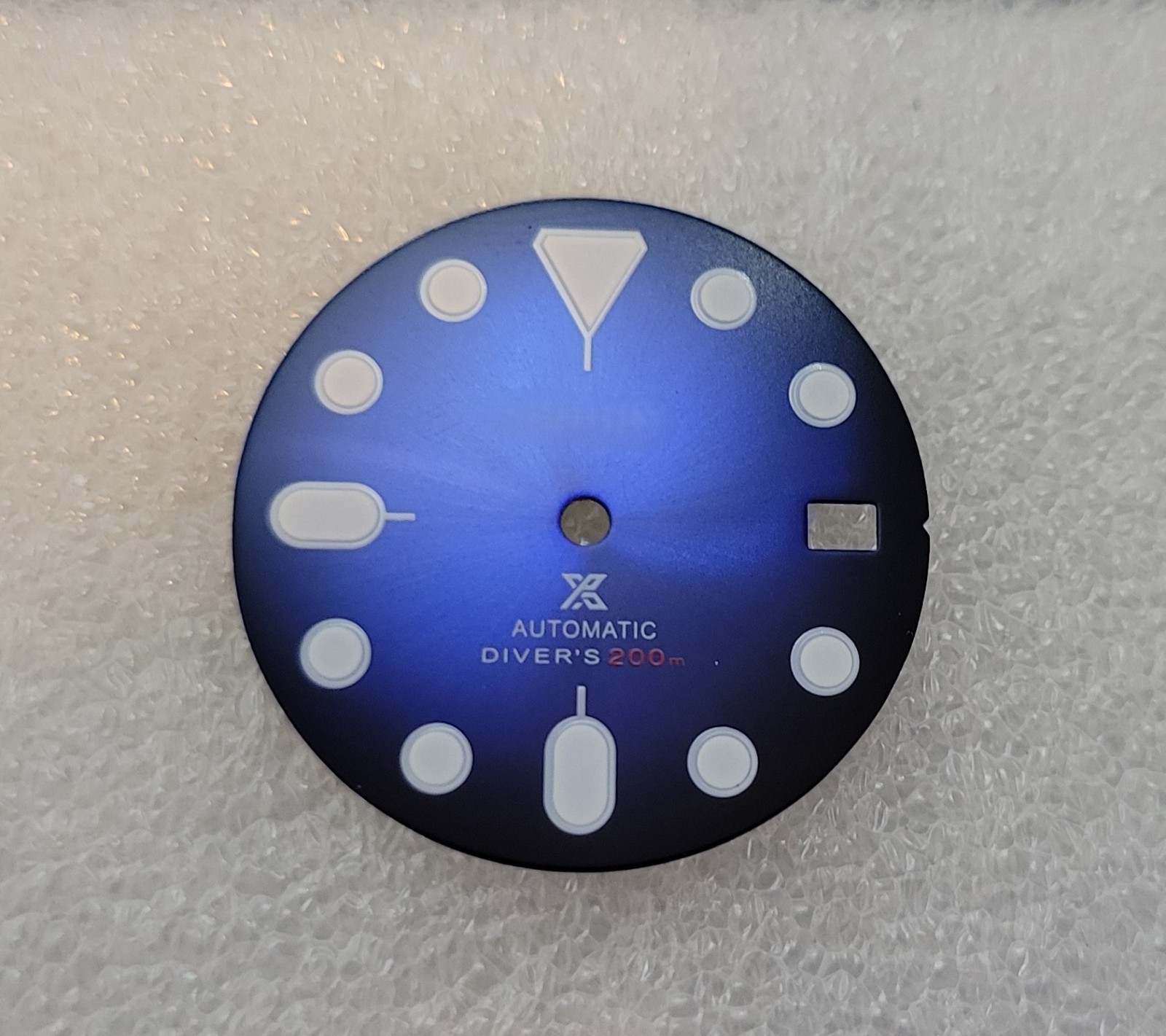Dial 28.5mm With Logo for watch moding Blue Starburst “200M” fits NH35
