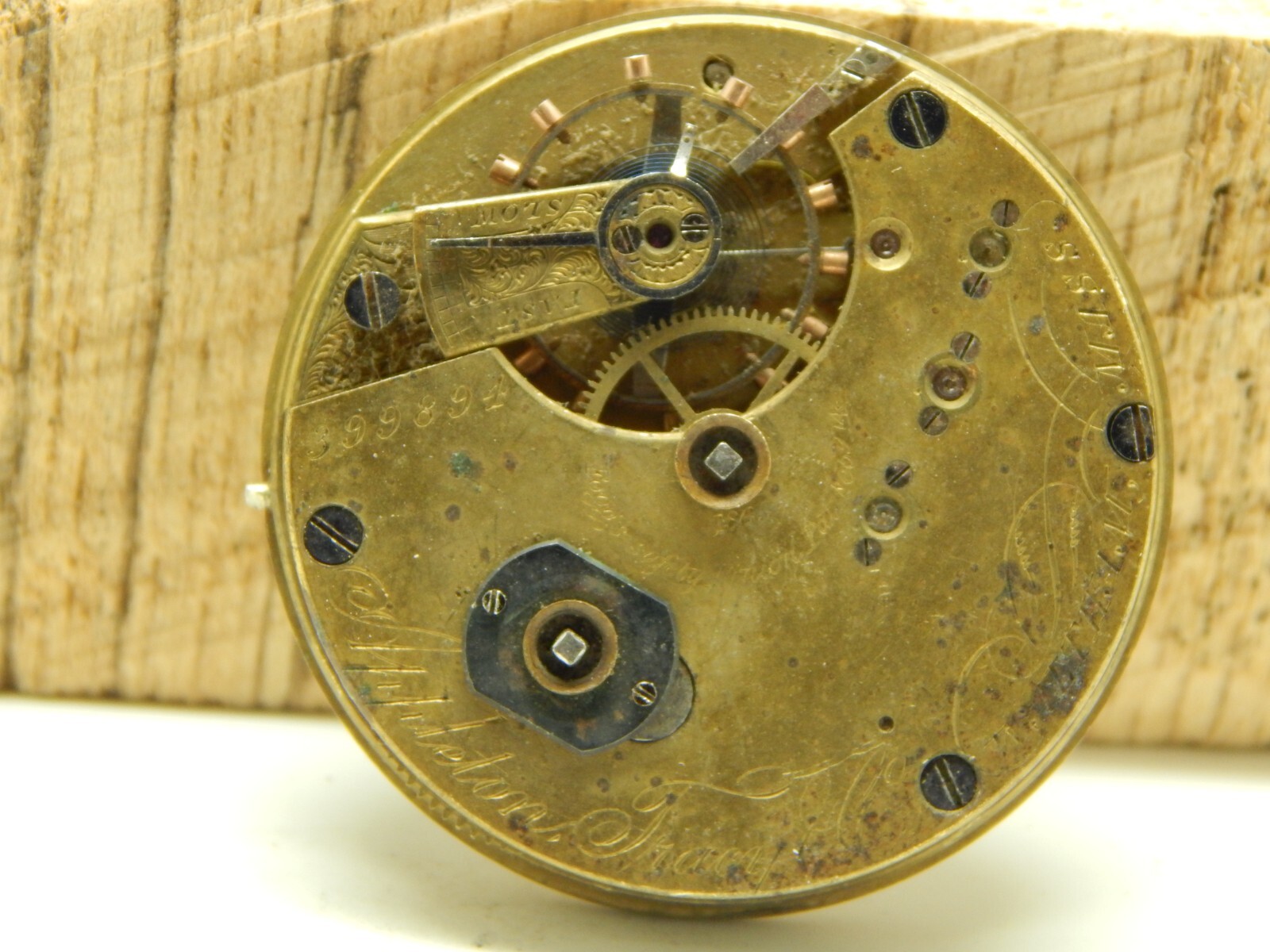 Antique Waltham Pocket Watch Movement 10s 15j Grade AT & Co Circa 1869 LOW RUN!