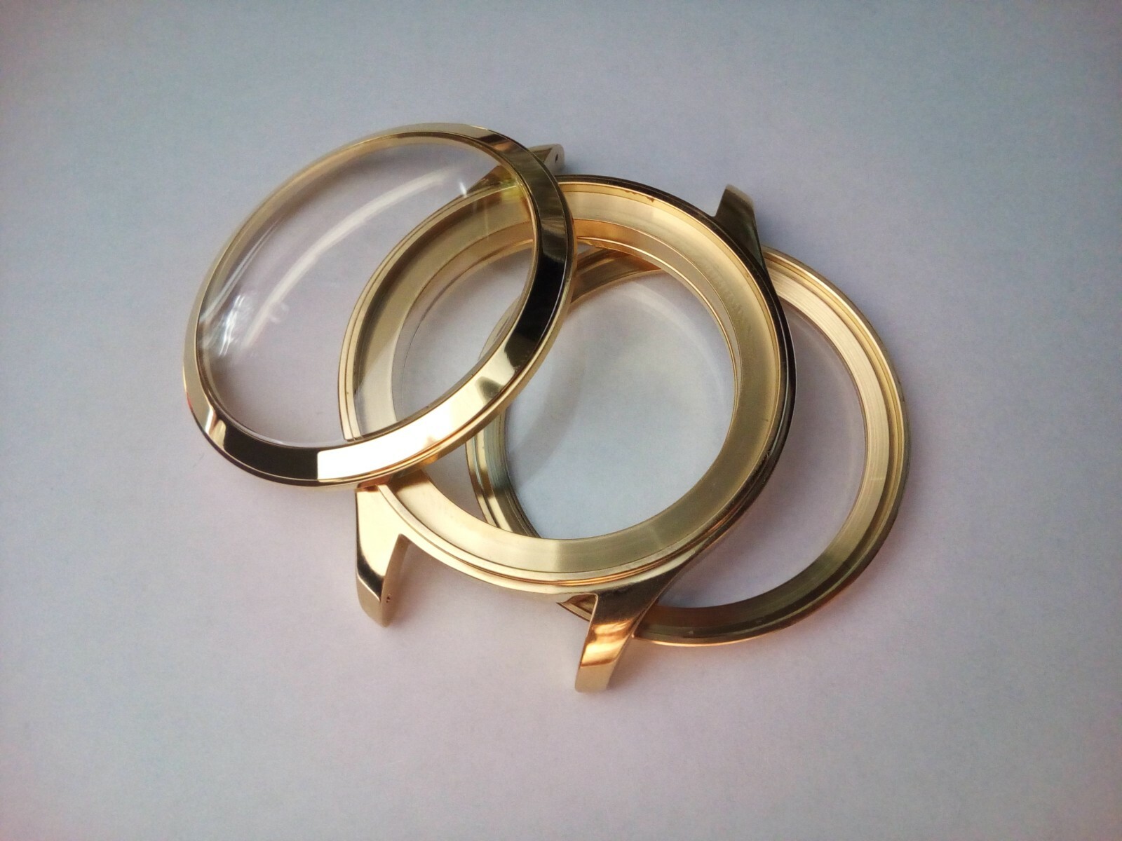 47mm watch case. DIY watch making. Stainless steel. PVD Yellow color.