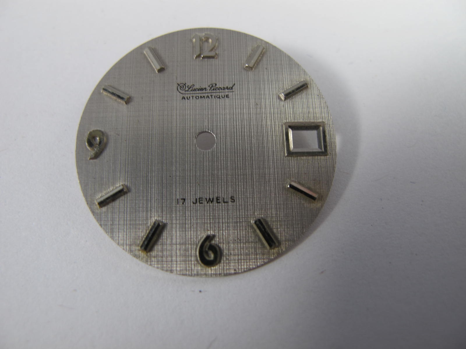 LUCIEN PICARD MENS 1970 ERA AUTOMATIQUE LINEN TEXTURED WATCH DIAL 27MM