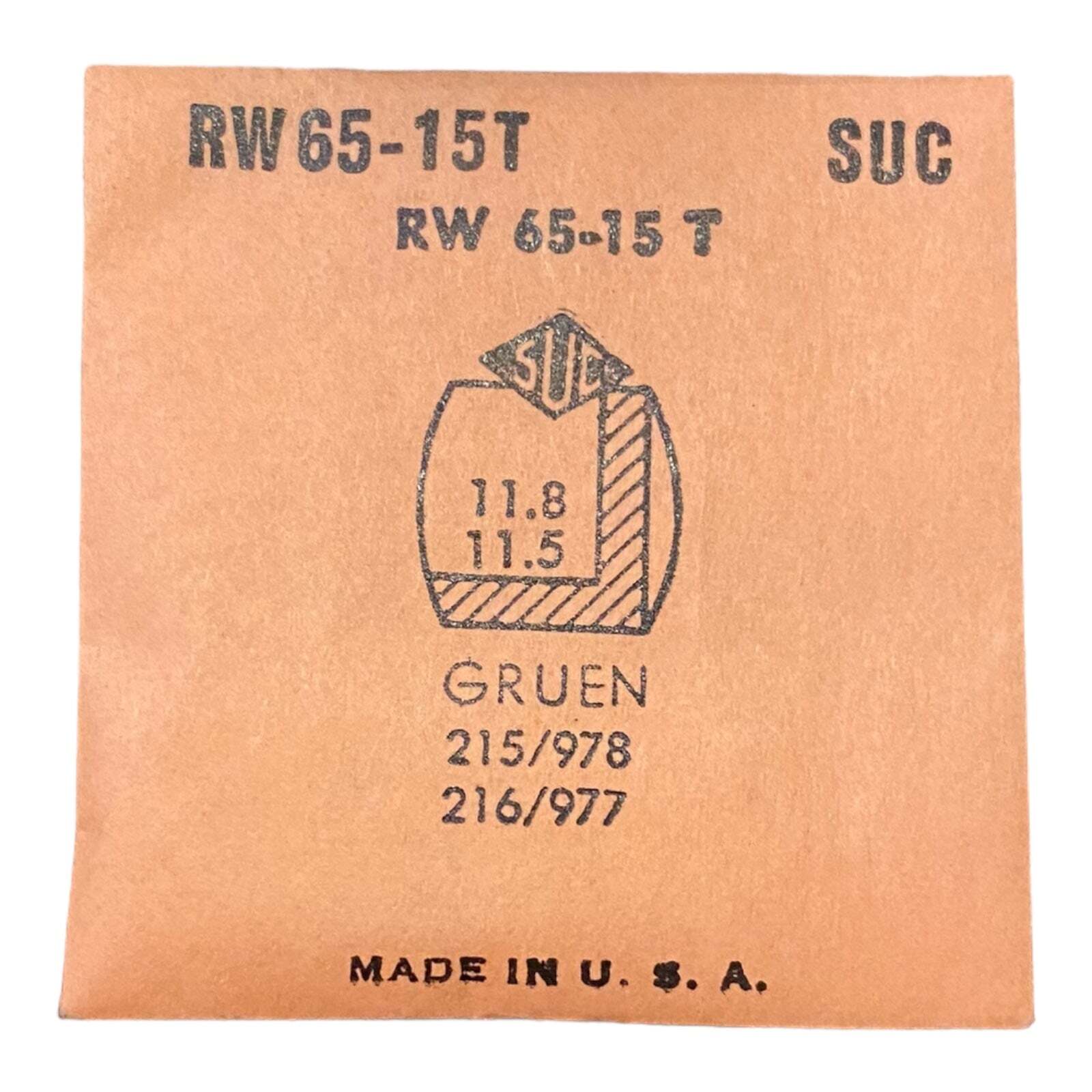 SUC RW65-15T Watch Crystal 11.8×11.5 NOS Part Rocket Cylinder Gruen