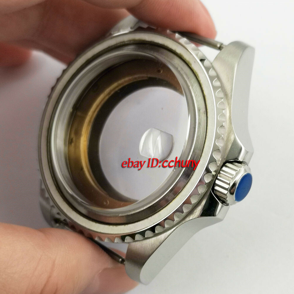 43mm silver display back case Fit ETA 2836,8215 821A,DG2813/3804 movement watch