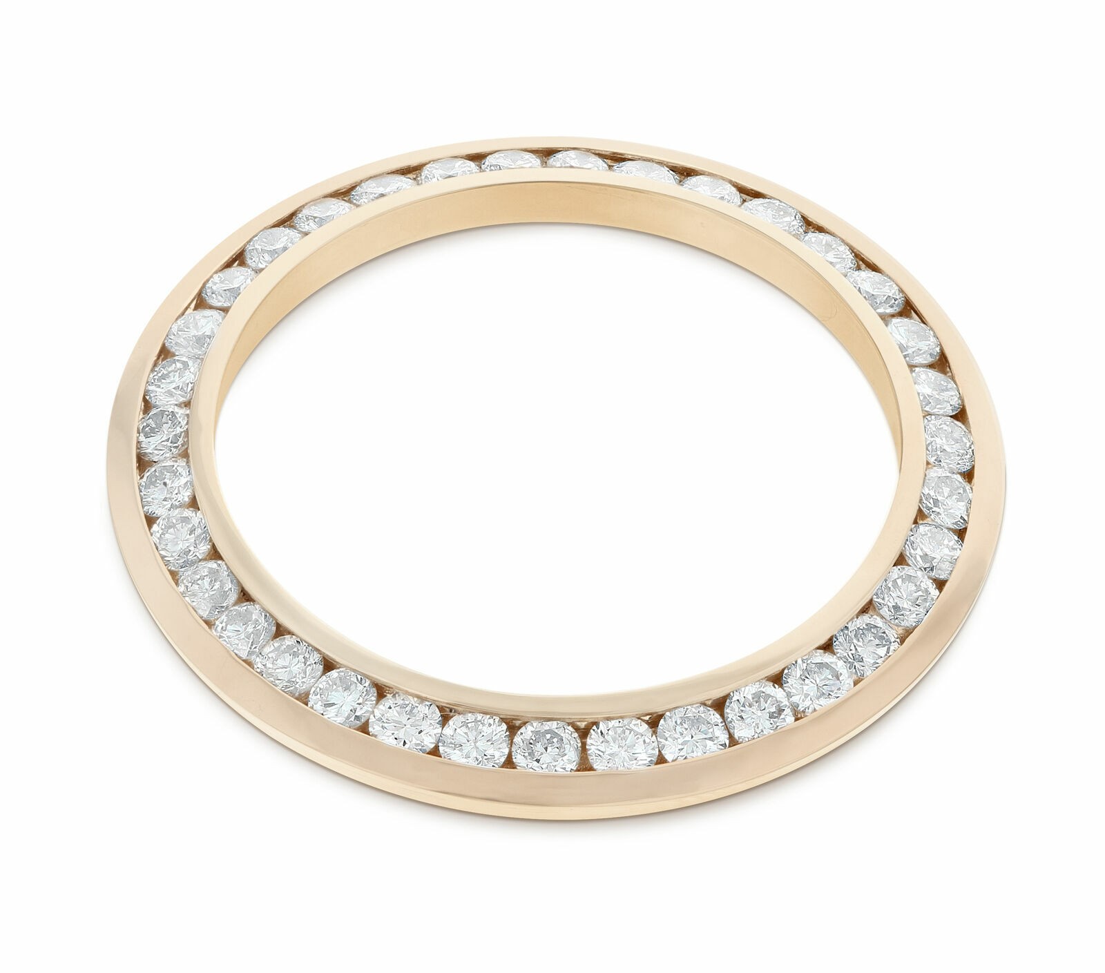 LADIES 2CT CHANNEL SET NATURAL DIAMOND BEZEL 14KY FOR ROLEX 79193, 69068, 69078