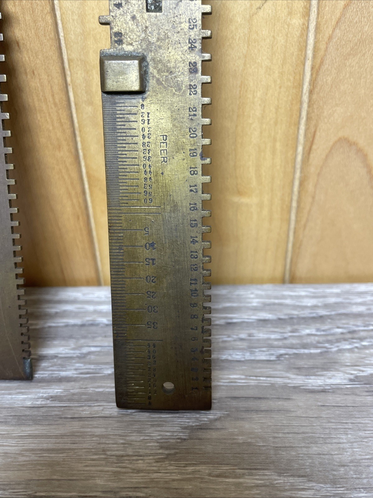 2 Clockmaker’s/Watchmaker’s Estate Antique Heavy Brass Peer Mainspring Gauge