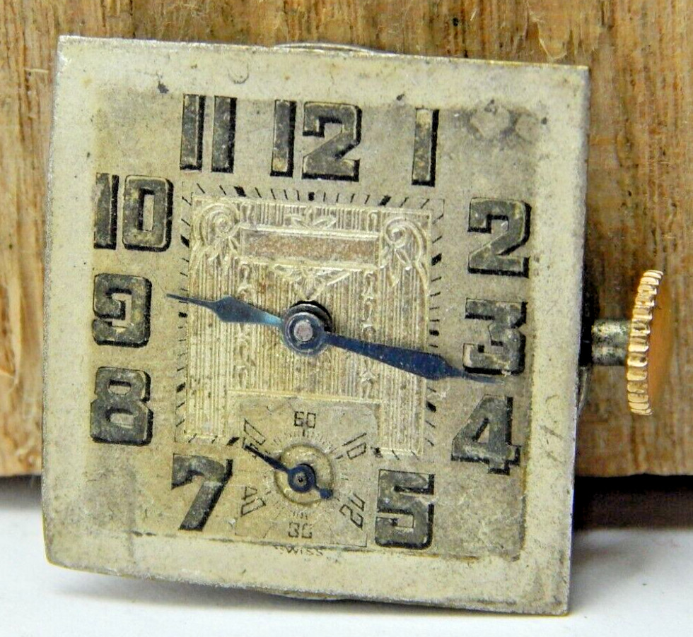 Vintage Westfield 10B 6 jewel 2 adjustment men’s wrist watch movement with crown