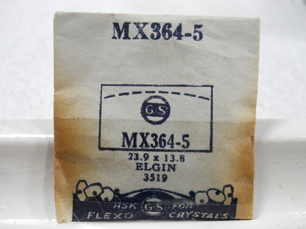 GS MX364-5 PMX364-5 Watch Crystal Fit Elgin 3519 – 23.9 x 13.8 mm Replacement
