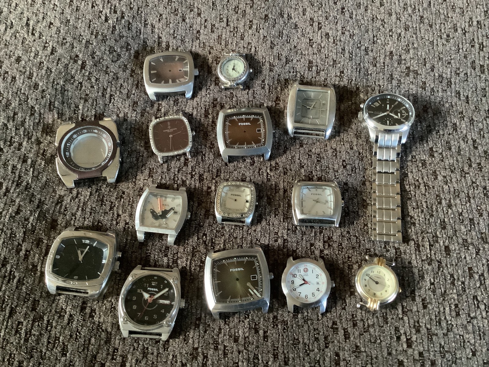 Lot Of 15 Various Bezels And Watch Cases For Parts And Repair