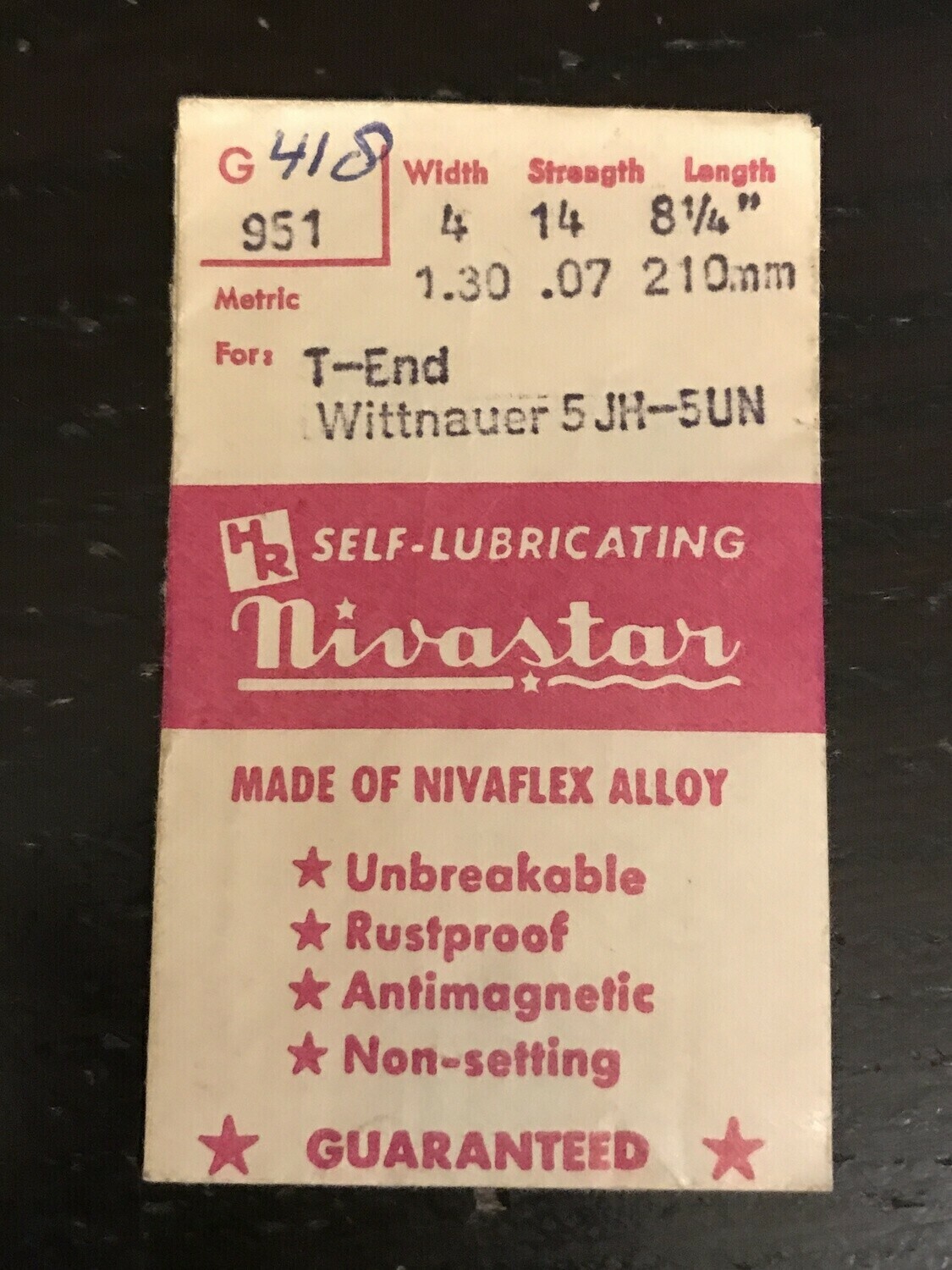 HR Nivastar Mainspring G951 for Wittnauer 5JH, 5UN – Alloy