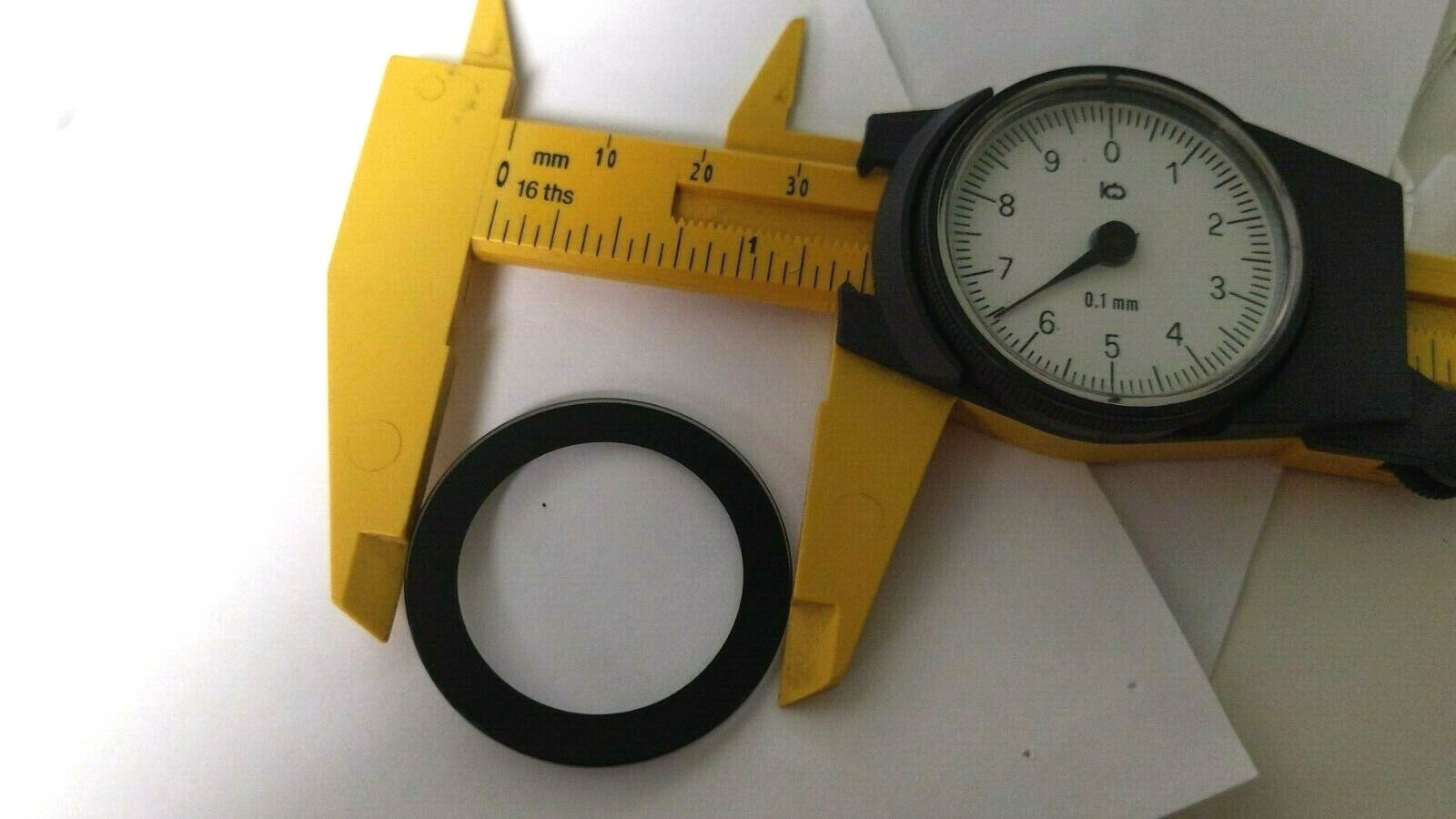 36.5mmx1.50mm FOR Movado BOLD crystal replacement round BLACK trim new