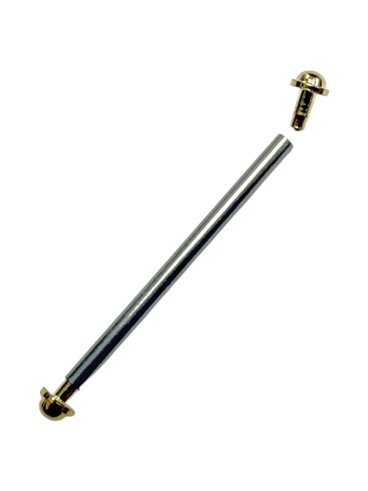 2PCS Gold Tone Stainless Steel Push-In Pins – Watch Band Tube & T- Bars 28mm