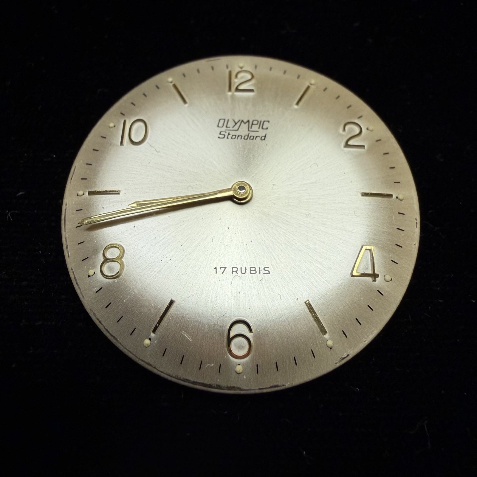 Vintage Olympic Standard 17 Rubis 17j Watch Movement & Dial 1950’s Parts Repair
